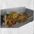 thumbnail image 6 of Fall Soft Flannel Fleece Throw Blanket, Scenic View Outdoors Empty Roadway Surrounded with Deciduous Trees Image, Cozy Plush for Indoor and Outdoor Use, 70" x 90", Redwood Yellow Orange, by Ambesonne, 6 of 6