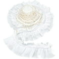 thumbnail image 1 of Cinta elástica de encaje plisado de 3 capas con volantes y cuentas de perlas de 3 yardas, ideal para decoración de bodas y manualidades., 1 of 9