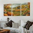 thumbnail image 2 of Ullo0ord  Fall Landscape Wall Art - Retro Pumpkin Autumn Landscape Canvas Wall Art - Thanksgiving Wall Art for Living Room Bedroom Bathroom Home Decor 12x16x3pcs, 2 of 6