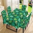 thumbnail image 3 of TSOVTHRID Shamrock Heart Print 5 Pcs Chair Covers and Tablecloth Set Removable Washable Table Cover and Chair Seat Slipcover for Home Hotel Dining Room Banquet St. Patrick's Day Decor, 3 of 7