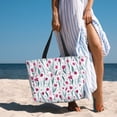 thumbnail image 3 of Wukai Tulips Flowers Print Zipper Bag,large Beach Tote Bag,Waterproof Sandproof Bag,Grocery and Picnic Tote Travel Bag, 3 of 5