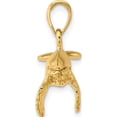thumbnail image 2 of 14K Yellow Gold 3-D With Textured Underside Humpback Whale Charm (11.15 X 27.1) Made In United States k7465, 2 of 5
