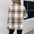 thumbnail image 4 of Women's Fashion Athleisure Long-Sleeve Plaid Print Stand-Collar Polo Shirt Top, Comfortable & Skin-Friendly & Breathable, Gifts for Women, 4 of 5