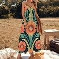 thumbnail image 2 of WISHTIME Women Sleeveless Dresses Floral Summer Spaghetti Strap Maxi Casual Flowy Beach Long Dress USA, 2 of 9