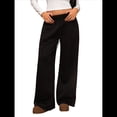 thumbnail image 2 of Pantalones Deportivos de Pierna para Mujer, Holgados, con Cordón, de Cintura Alta y Bolsillos Negro XL, 2 of 10