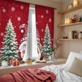 thumbnail image 4 of Red Wooden Gnomes Christmas Sheer Curtains 63 Inches Long, Xmas Tree Snowflakes Winter Light Filtering Window Curtains for Living Room, Rod Pocket Voile Sheer Curtain Drapes, 52"Wx63"L, 2 Panels, 4 of 9