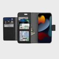 thumbnail image 1 of Caseco Mag-Safe iPhone 14 Pro Leather Wallet Case - Sunset Blvd - Black, 1 of 4