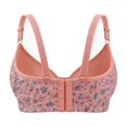 thumbnail image 4 of Floral Print Wireless Lace Bra for Women Adjustable Strap Breathable Comfort Daisy Bra No Underwire Jelly Bras, 42, 4 of 4