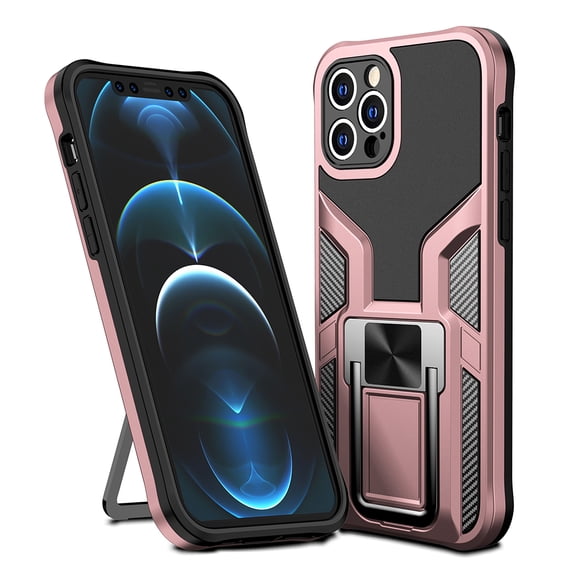 Xpm Case for Apple iPhone 12 Pro (6.1") Hybrid Protective with Ring Holder Built in Magnetic Kickstand Heavy Duty Hard PC   TPU Cover for iPhone 12 Pro - Rose Gold