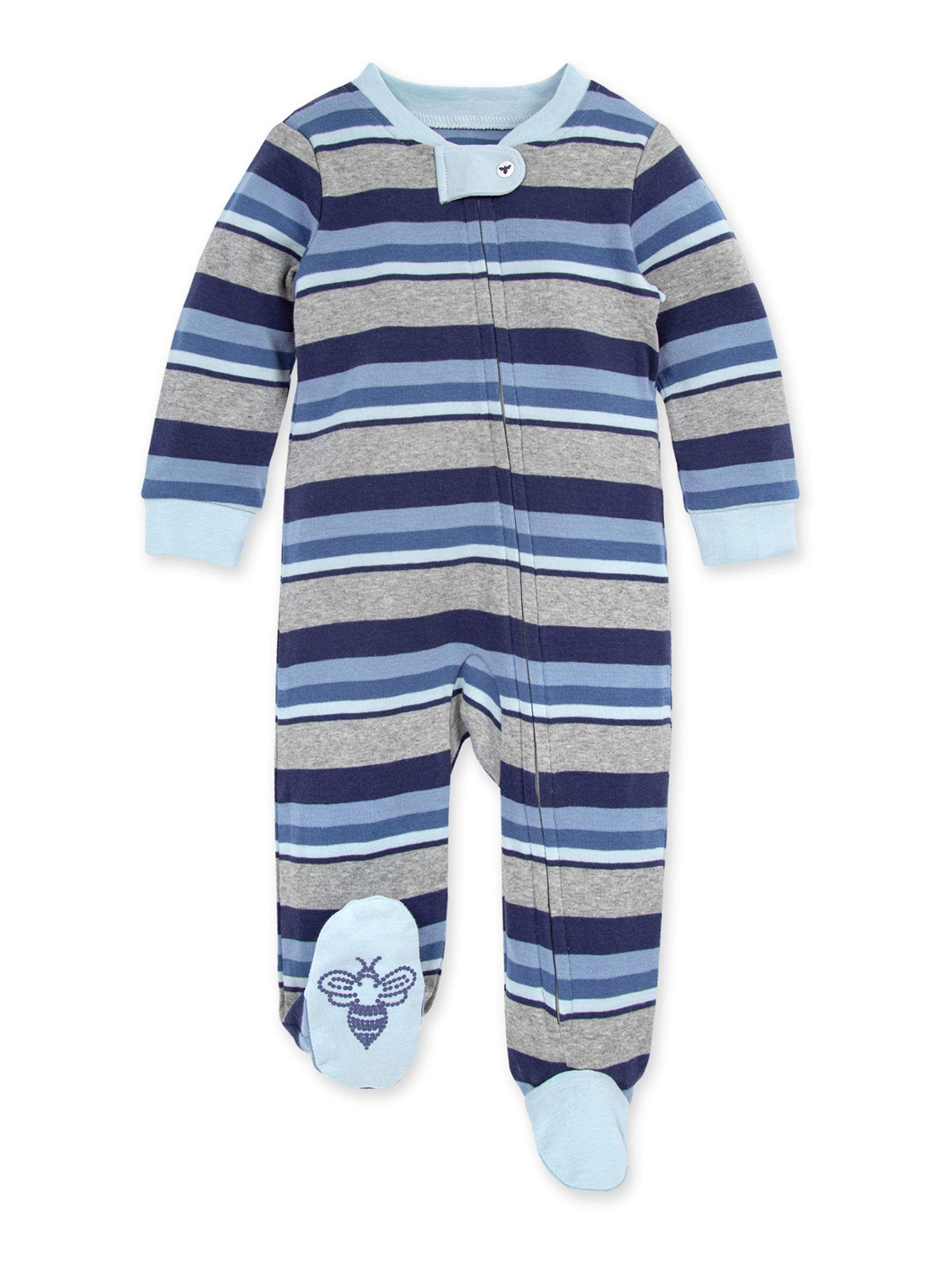 100/% Organic Cotton One-Piece Romper Jumpsuit Zip Front Pajamas Burts Bees Baby Baby Boy Sleep and Play Pjs
