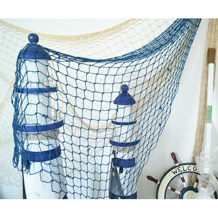 Cheap Beach Themed Decor Mediterranean Decorative Nautical Fish Net,Fishing Net Decor, Ocean Beach Style Room Decor For Fish Themed Party Bathroom Bedroom Dorm ()