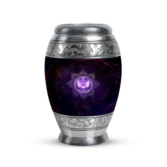 Yatskia Purple Flower Small Urn For Ashes Adult Male & Female, Ashes Keepsake, (Monar Pack of 1, 3 Inch)