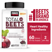 Force Factor Total Beets Soft Chews with Beetroot Supplement, 60 Chews