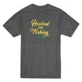 thumbnail image 1 of T-shirt Gris Chiné Foncé pour Homme avec Citation Graphique de Pêche Accrochée, 1 of 1
