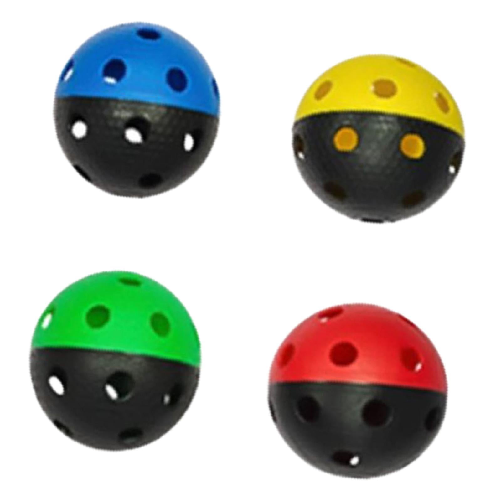 Ronyme Lot De 4 Balles De Floorball Compétition - Balles Unihockey Entraînement 72mm Avec 26 Trous