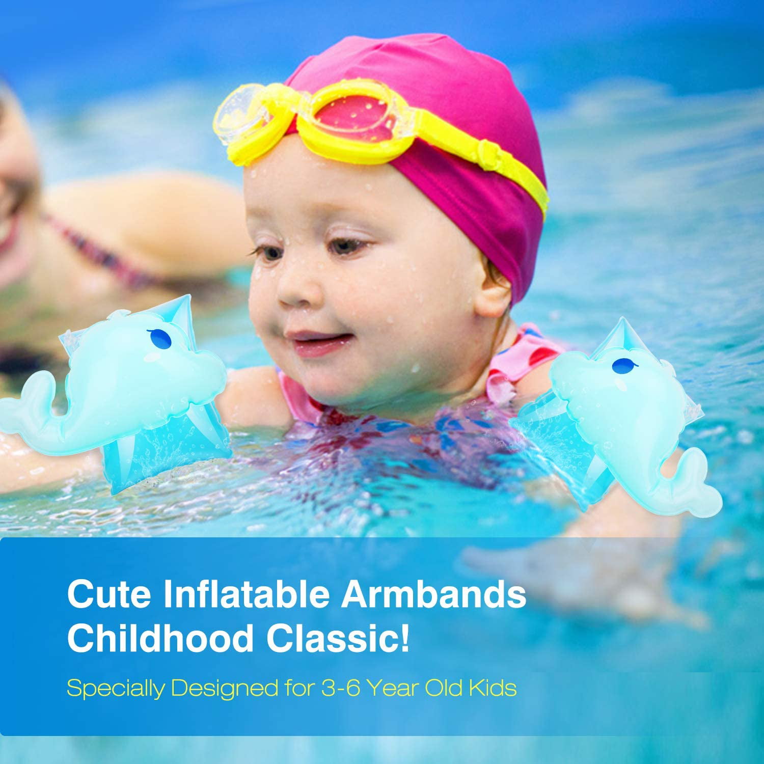 Details about   Play Day Blue Sea Animals Inflatable Swimming Armbands Ages 3-6 New 