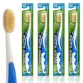 thumbnail image 1 of Cepillos de dientes con hilo dental suave MOUTHWATCHERS, paquete econ&#2013265923mico de 4, azul, cepillo de dientes manual para adultos, ultra limpio, ideal pa, 1 of 9