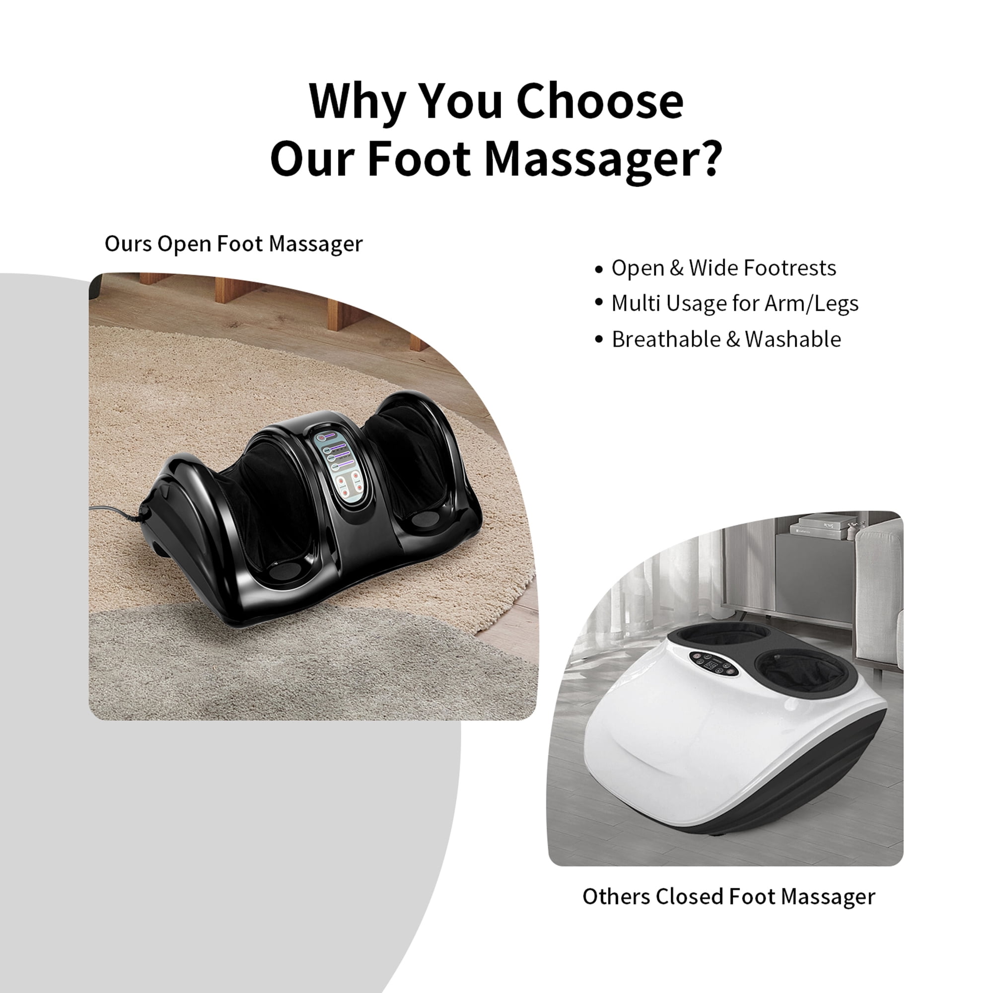 Gymax Rolling Foot Massager Shiatsu Foot Massage Machine w/ Remote Control Black