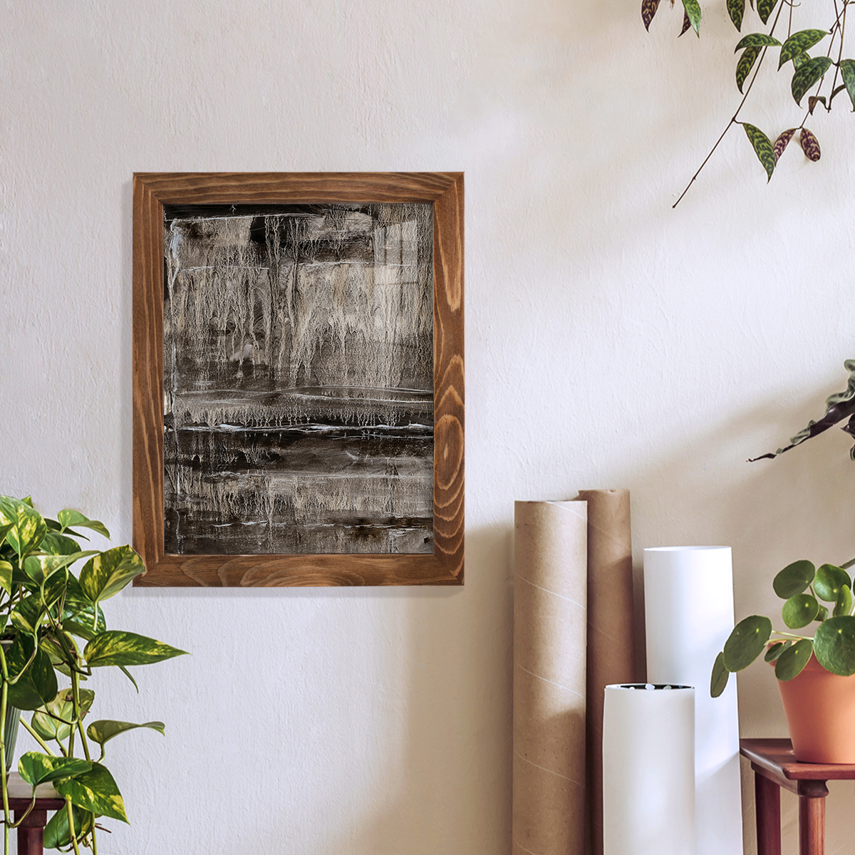Continuum III -Framed Print w/glass-Walnut