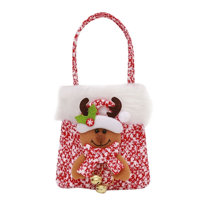Yuarrent Bolsa de mano extendida de tela para regalo festivo de Navidad, más práctica para colgar a mano, única Kits de decoración para fiestas estilo ciervo