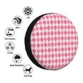 thumbnail image 4 of Salouo pink argyle Print Spare Tire Cover 14-17 inch Spare Tire Protector Universal Tough Tire Wheel Cover for Trailer SUV and Truck-15 inch, 4 of 6