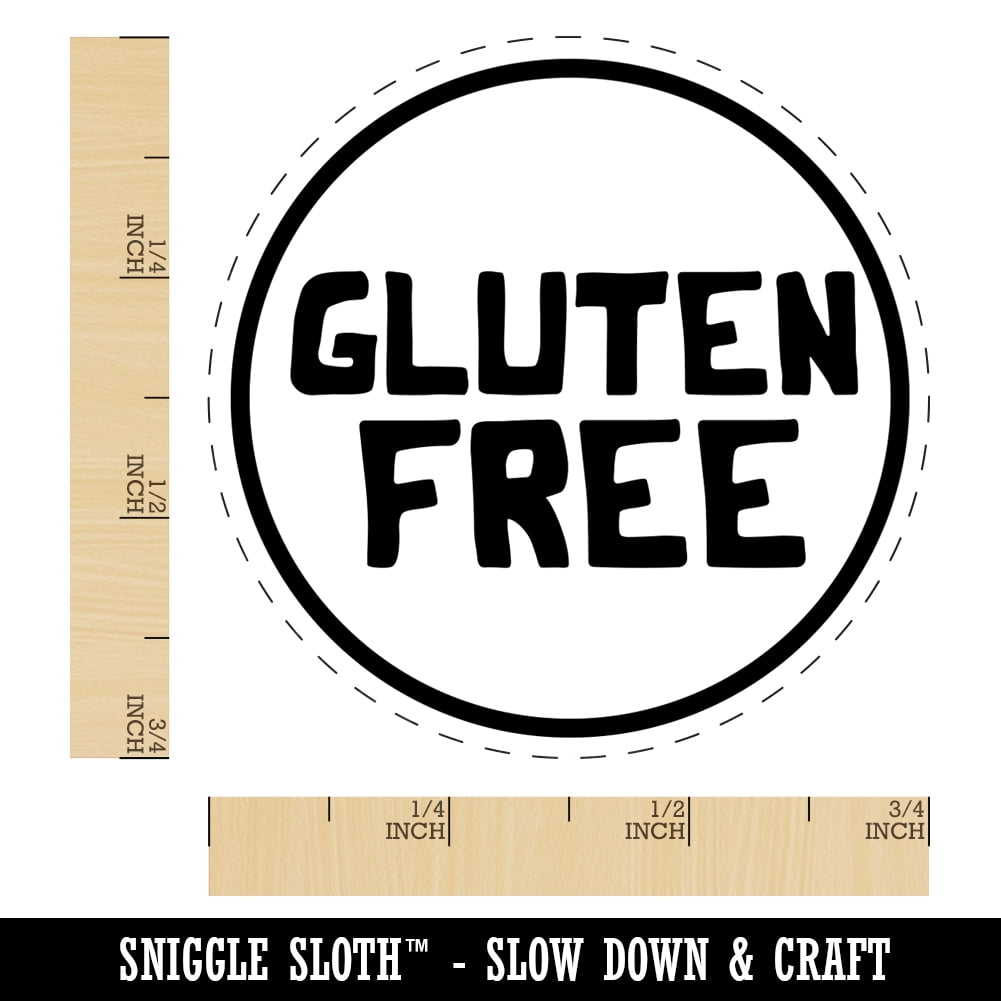 Gluten Free Self-Inking Rubber Stamp Ink Stamper - Brown Ink - Small 3/4 Inch