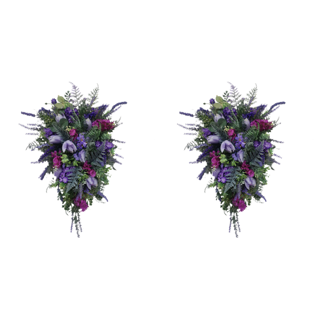 Corona Artificial Puerta Tulipán Guirnalda Colgantes Regalos Púrpura