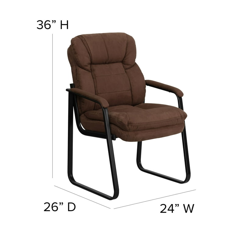 Flash Furniture Brown Microfiber Executive Side Reception Chair