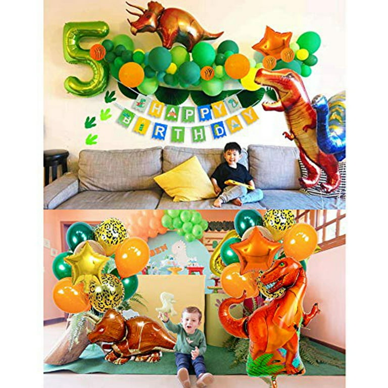 6 Ballons en latex anniversaire Dinosaures 30 cm - Vegaooparty