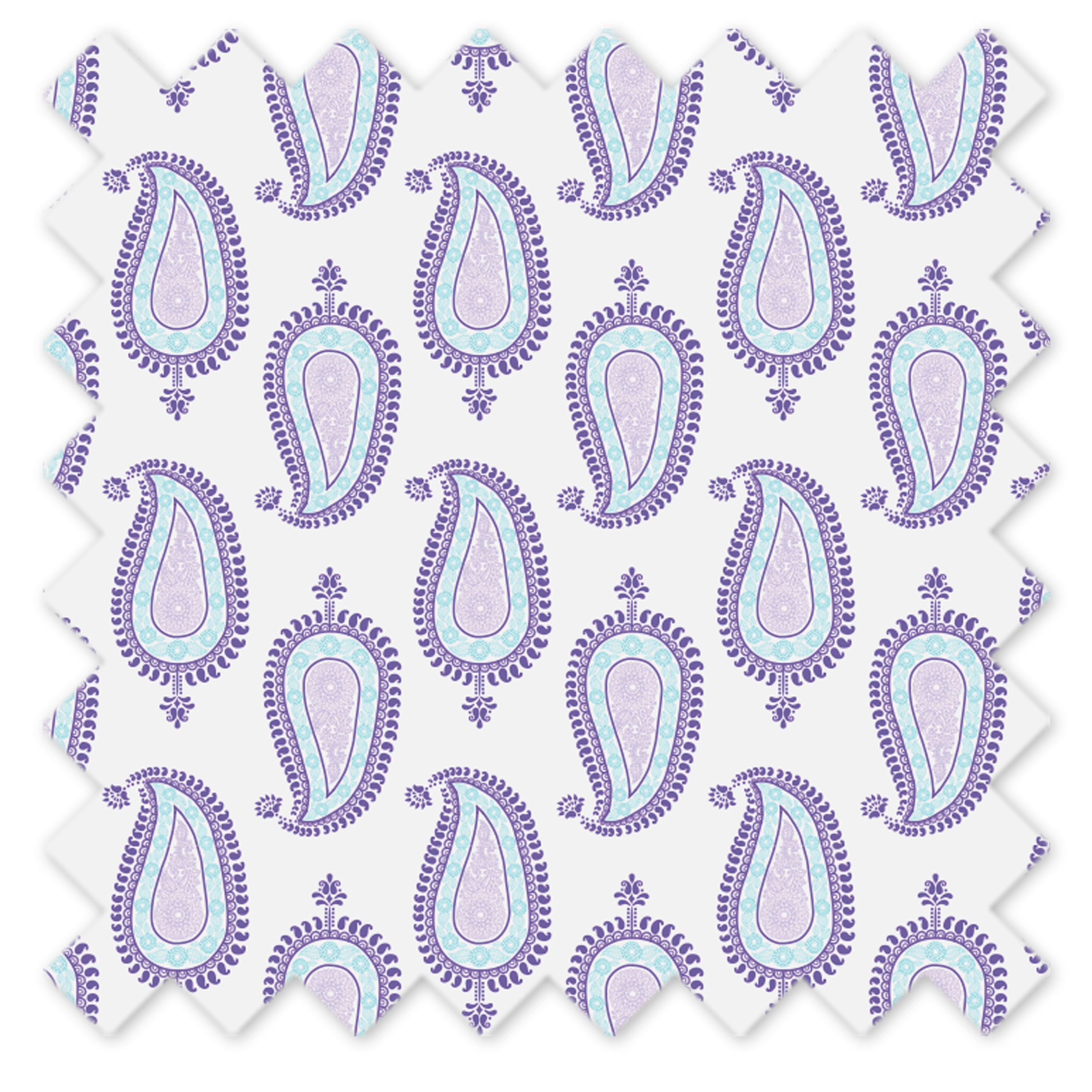 Bacati - Crib or Toddler Bed Fitted Sheet, Paisley Isabella Purple/Aqua/Lilac