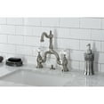thumbnail image 6 of Kingston Brass KS7978PX English Country Bridge Bathroom Faucet with Brass Pop-up, Brushed Nickel, 6 of 7