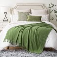 thumbnail image 2 of Battilo Green Throw Blanket for Couch, Decorative Blanket for Bedroom, Soft Warm Throw with Tassels, 50"x60", 2 of 7