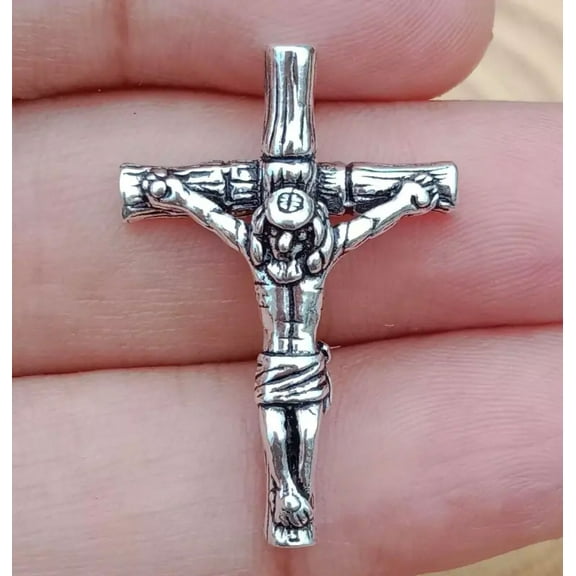 Crucifix Cross Jesus Christ Pendant 925 Sterling Silver Catholic Handmade Fine Jewelry