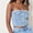 🔥 Light Blue, variant on Sentmoon Denim Corset Top Shirts for Women Sleeveless Crew Neck Regular Fit Solid Color Stretchy Women Tops Trendy for Travel and Vacation XS-L