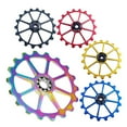 thumbnail image 5 of 18T Aluminum Ceramic Sealed Bearing Jockey Wheel Roller Rear Derailleur Pulley with Installation Hole Adapter Tubes - Multicolor, 72mm, 5 of 10
