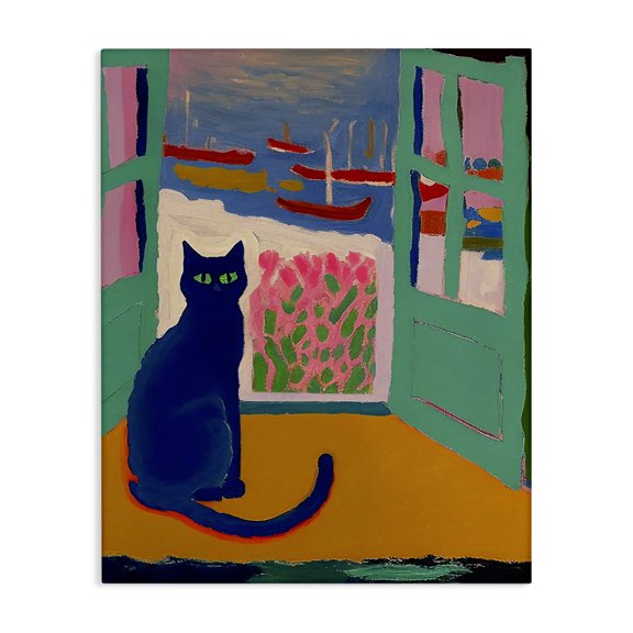 Stupell Industries Eclectic Black Cat in Doorway Canvas Art, 16 x 20, by Gary Shergill Designs