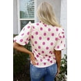 thumbnail image 2 of Chic Women's Rose Polka Dot Print Balloon Sleeve Blouse with Notched Neck | [ZhiHiMeRi] | (US 16-18)XL, 2 of 12