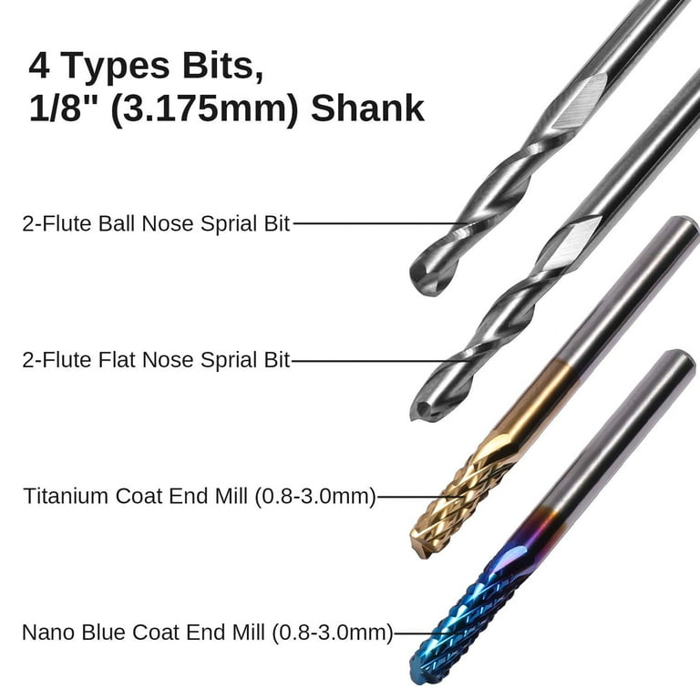 SainSmart Genmitsu 40pcs End Mills CNC Router Bits 1 8