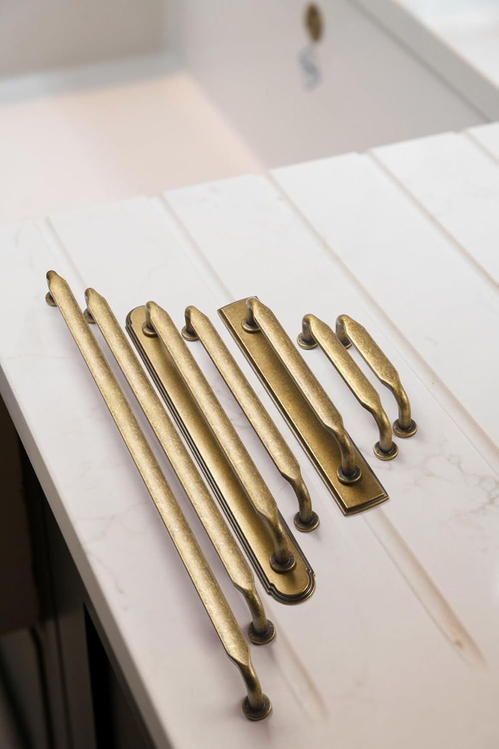 12-piece set of antique brass zinc alloy cabinet handles - 5-inch (128mm) center hole cabinet pull hardware, bedroom, kitchen 101