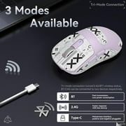 ATTACK SHARK X3 Lightweight Wireless Gaming Mouse with Anti Slip Mouse Grip Tape, Self Adhesive Design Elastics Refined Side Grips Sticker Sweat Resistant Pads/Anti Sweat Paste, Cut to Fit (Purple)