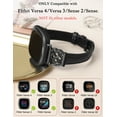 thumbnail image 4 of TOYOUTHS Leather Band Compatible with Fitbit Versa 4/Versa 3/Fitbit Sense 2/Sense Band Women, Slim Thin Dressy Designer Premium Leather Strap with Interlock Buckle for Versa 3 4 Sense 2 Smartwatch, 4 of 7