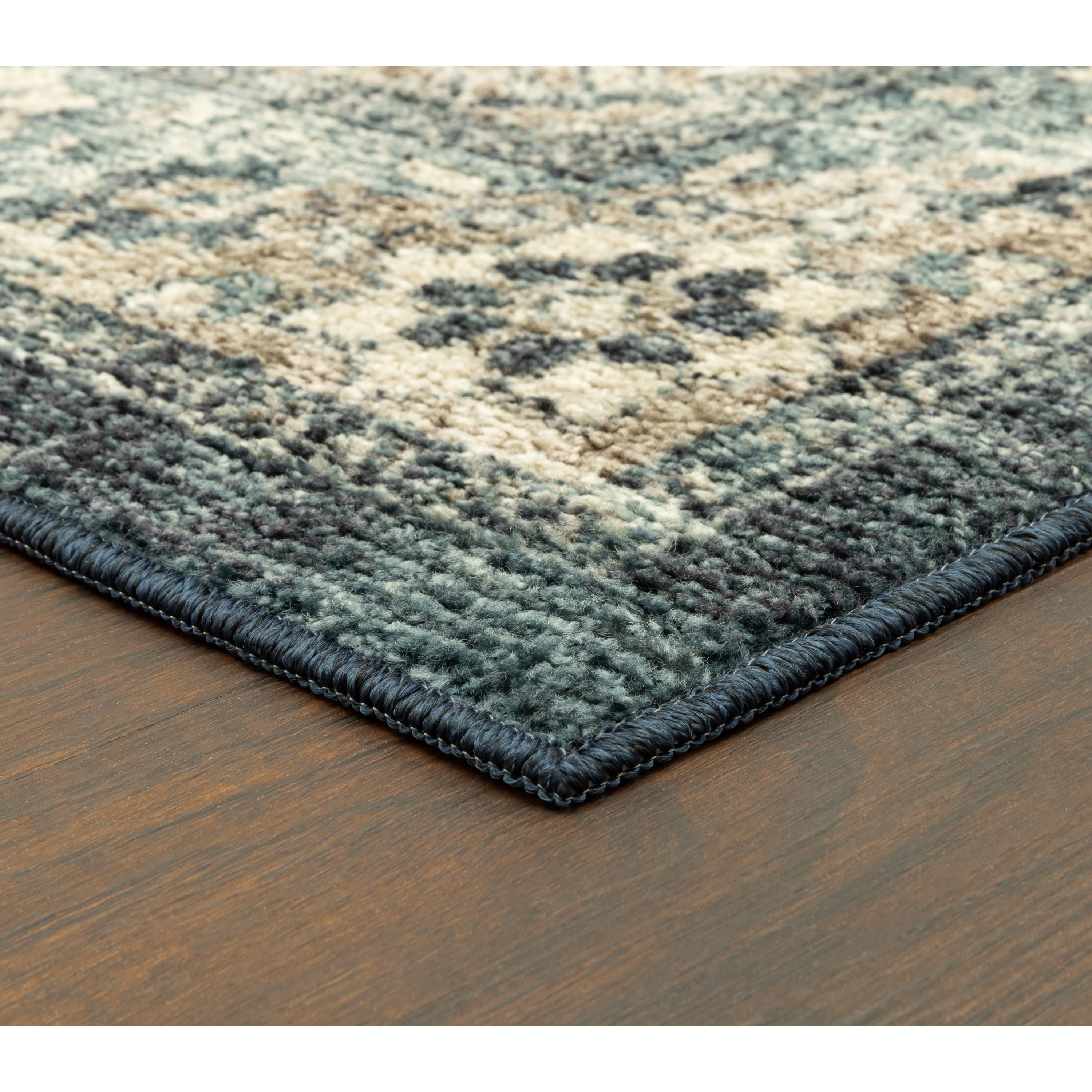 Mainstays Distressed Vintage Blue Persian Indoor Area Rug, 7' x 10'