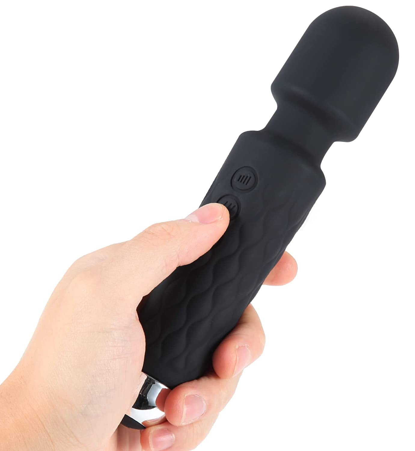SWTROOM Personal Massager Wand, Wand Massager with 8 Speeds 20 Vibrating Patterns, Silent and Waterproof, Black