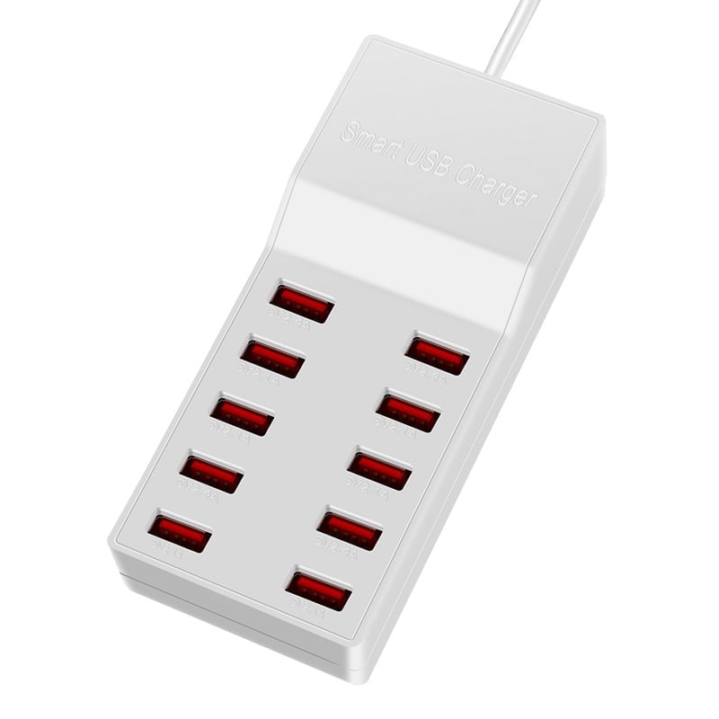 10 Ports USB Charger 72W/50W QC 3.0 PD Type C Hub Fast Charging Station for iPhone Samsung Tablet Multi Devices Extension Socket