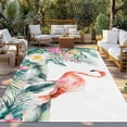 thumbnail image 2 of Pink Flamingo Outdoor Rug for Patio/Deck/Porch, Non-Slip Large Area Rug 3 x 5 Ft, Watercolor Summer Botanical Floral Indoor Outdoor Rugs Washable Area Rugs, Reversible Camping Rug Carpet Runner, 2 of 8