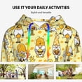 thumbnail image 4 of Picia Garden Honeybee Gnomes Pattern Casual Women's Hoodie, Hooded Sweatshirt with Kangaroo Pocket, Comfortable Pullover with Eye-catching Drawstrings-Medium, 4 of 7