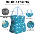 thumbnail image 3 of Blue Dinosaurs Clouds Pattern Drawstring Lunch Bag Women - Drawstring Lunch Bag Insulated for Work Office - Stain-Resistant Large Lunchbags for Women with Multi-Pockets, 3 of 6