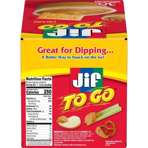 Jif-To-Go Creamy Peanut Butter, 36 ct.