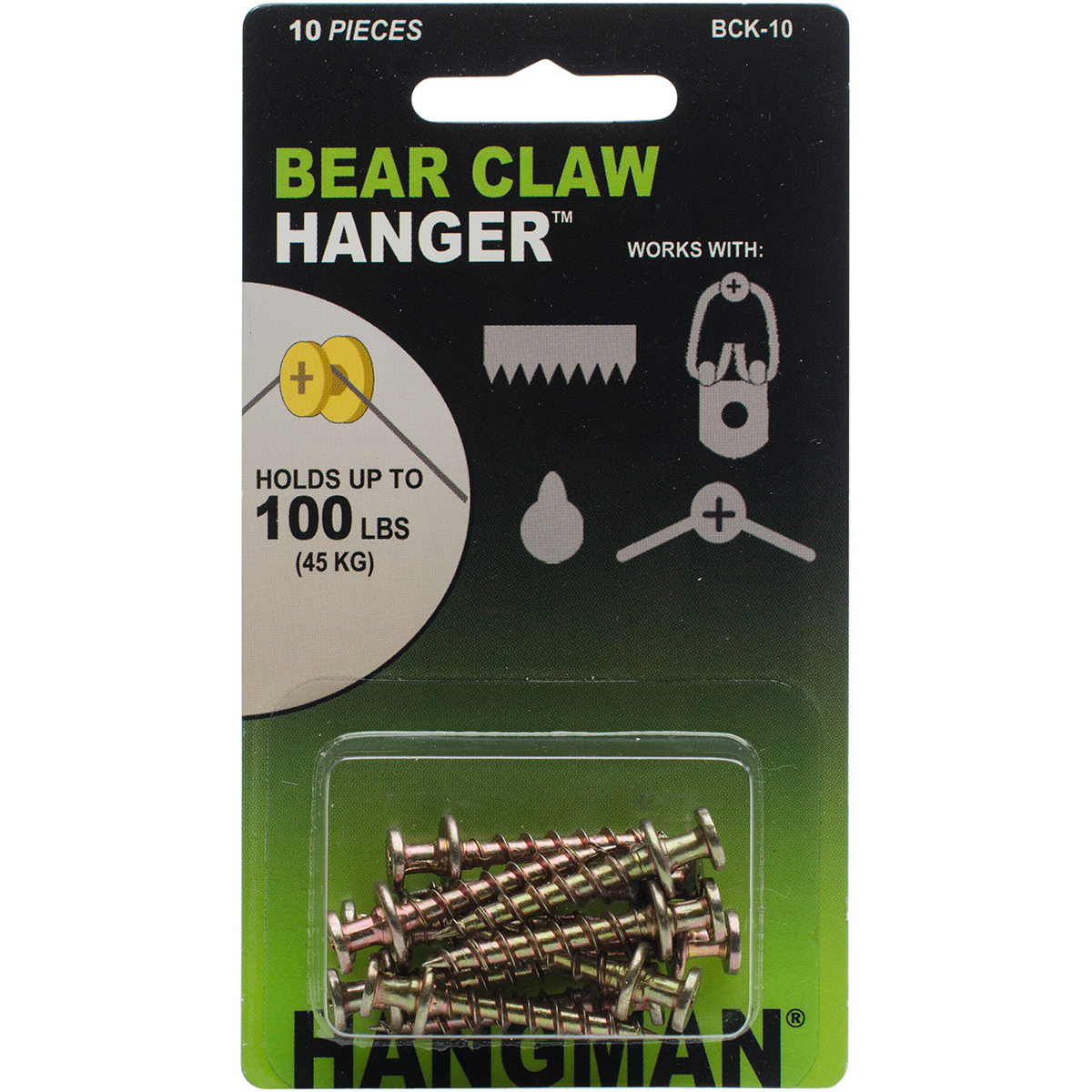 Hangman Bear Claw Bildaufhängschrauben – 5 Stück + Mini Wasserwaage, Hält Bis 45 Kg