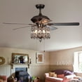 thumbnail image 3 of Mariposa 52-inch Rustic Bronze Chandelier Ceiling Fan with Crystal Shade, 3 of 7